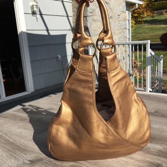 Fossil Handbags - Fossil gold hobo handbag purse tote